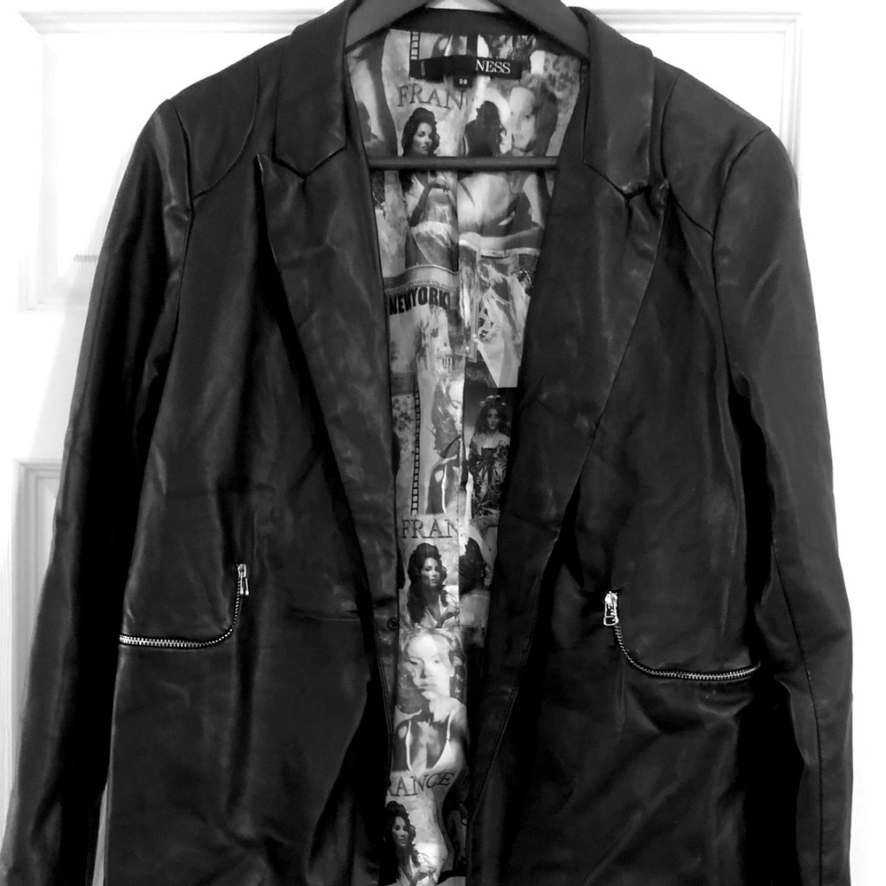 Black faux leather jacket